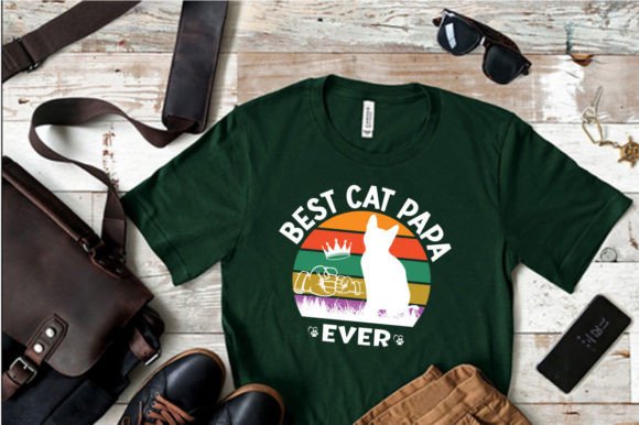 BEST CAT PAPA EVER SVG for Graphics & T-Shirt Designs