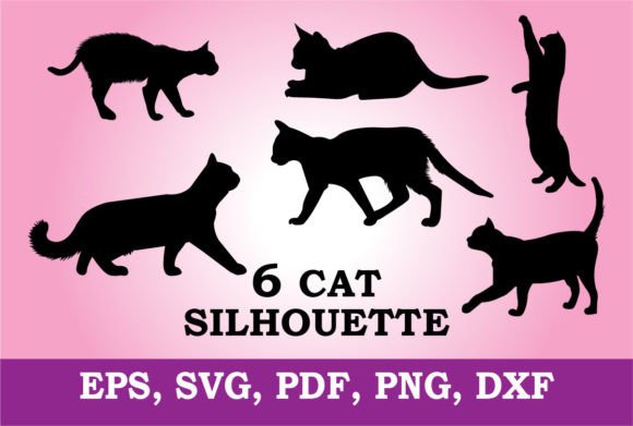 CAT SILHOUETTE, SVG: Elegant Graphics for T-Shirt Designs